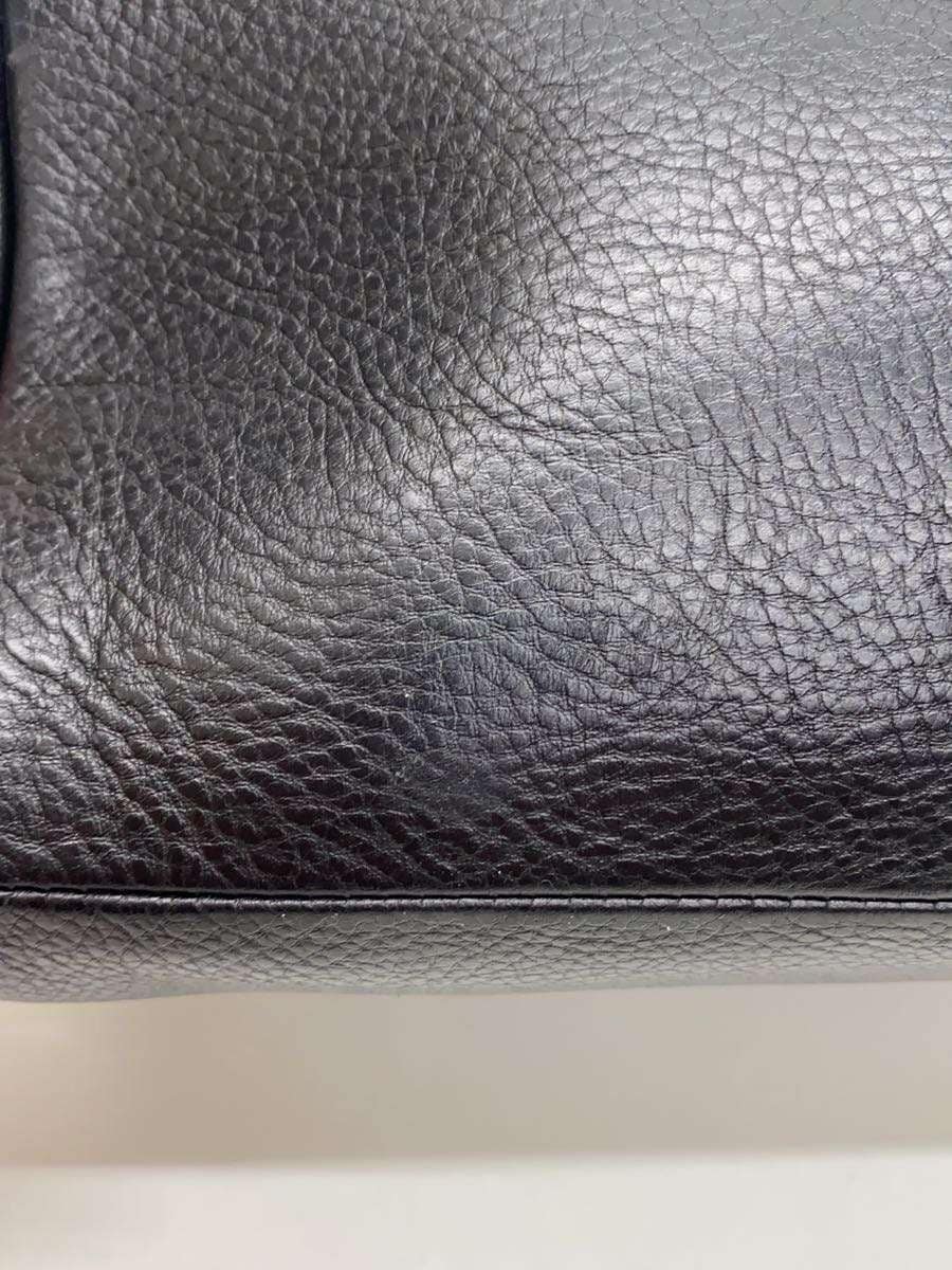 ART BROWN Tote Bag Leather Black Plain KNC00056AB 8