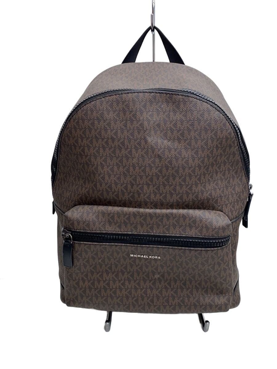 MICHAEL KORS Backpack PVC Brown All-over Print 37U9LCRB3B