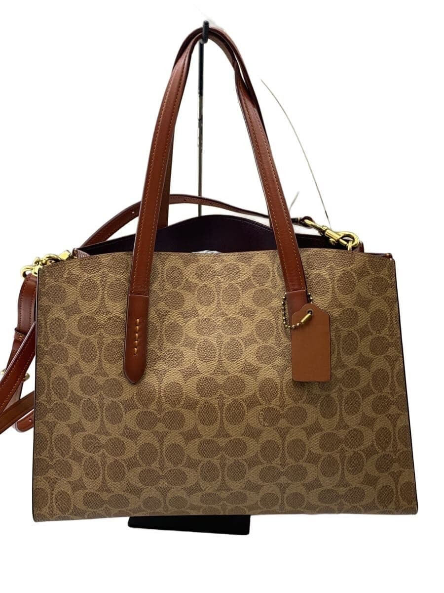 COACH Shoulder Bag PVC BRW All Over Pattern 31210 Charlie Carryall