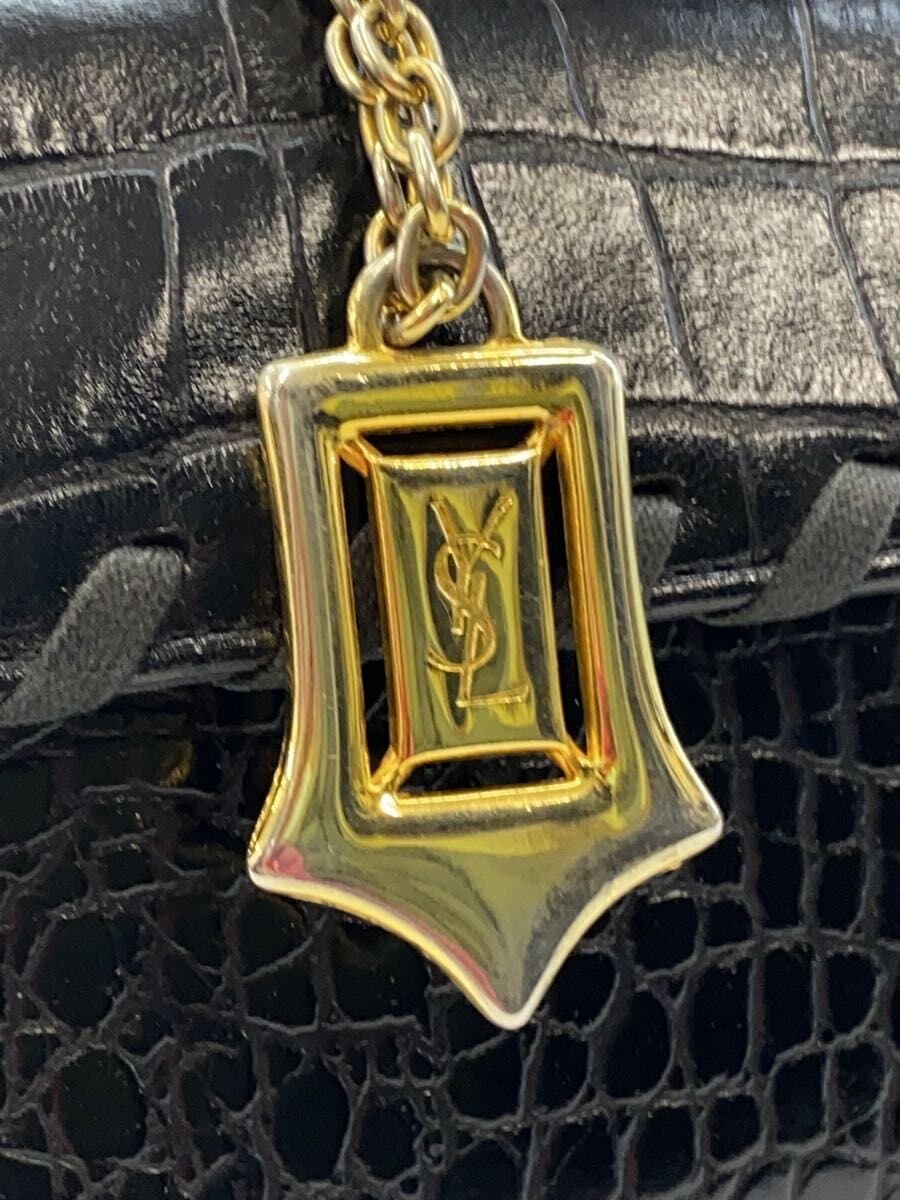 YVES SAINT LAURENT Handbag Leather BLK 5