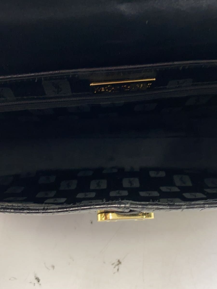 YVES SAINT LAURENT Handbag Leather BLK 6