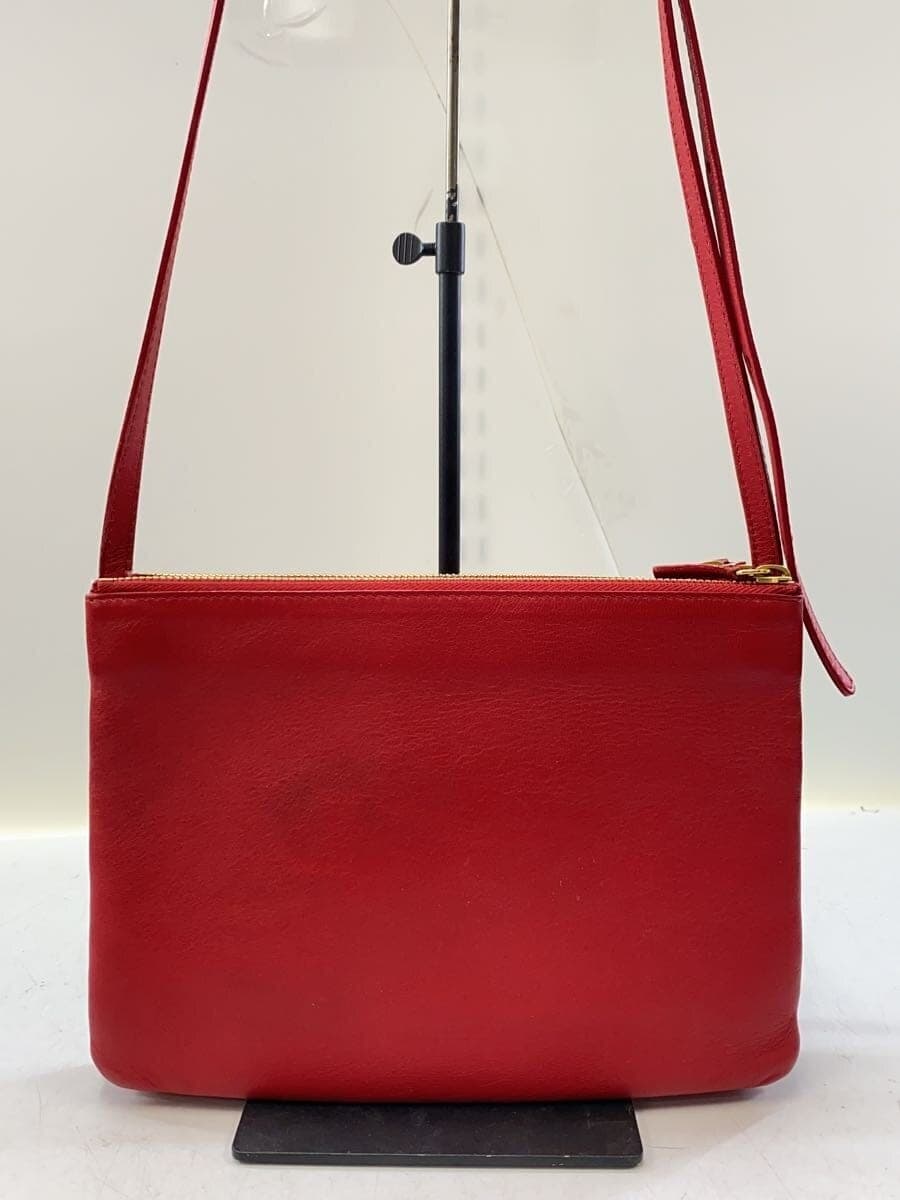CELINE shoulder bag leather RED solid color F-MM-0164 3