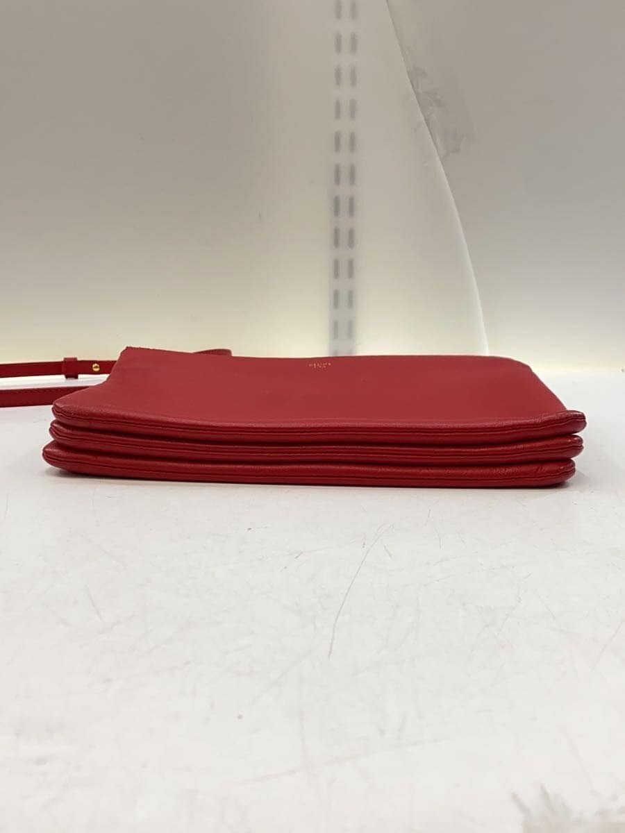CELINE shoulder bag leather RED solid color F-MM-0164 4
