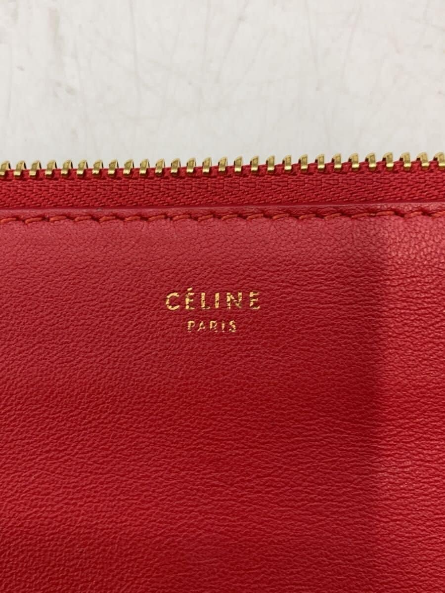 CELINE shoulder bag leather RED solid color F-MM-0164 5