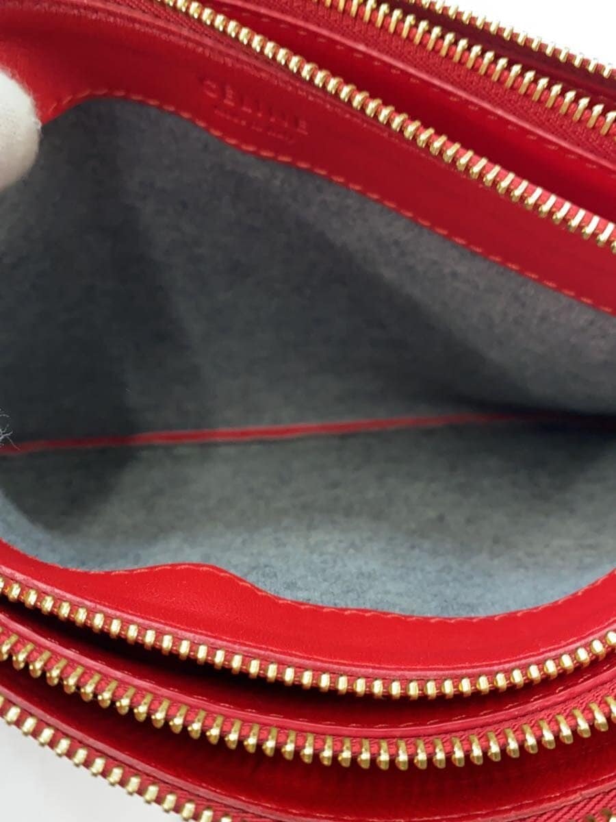 CELINE shoulder bag leather RED solid color F-MM-0164 6