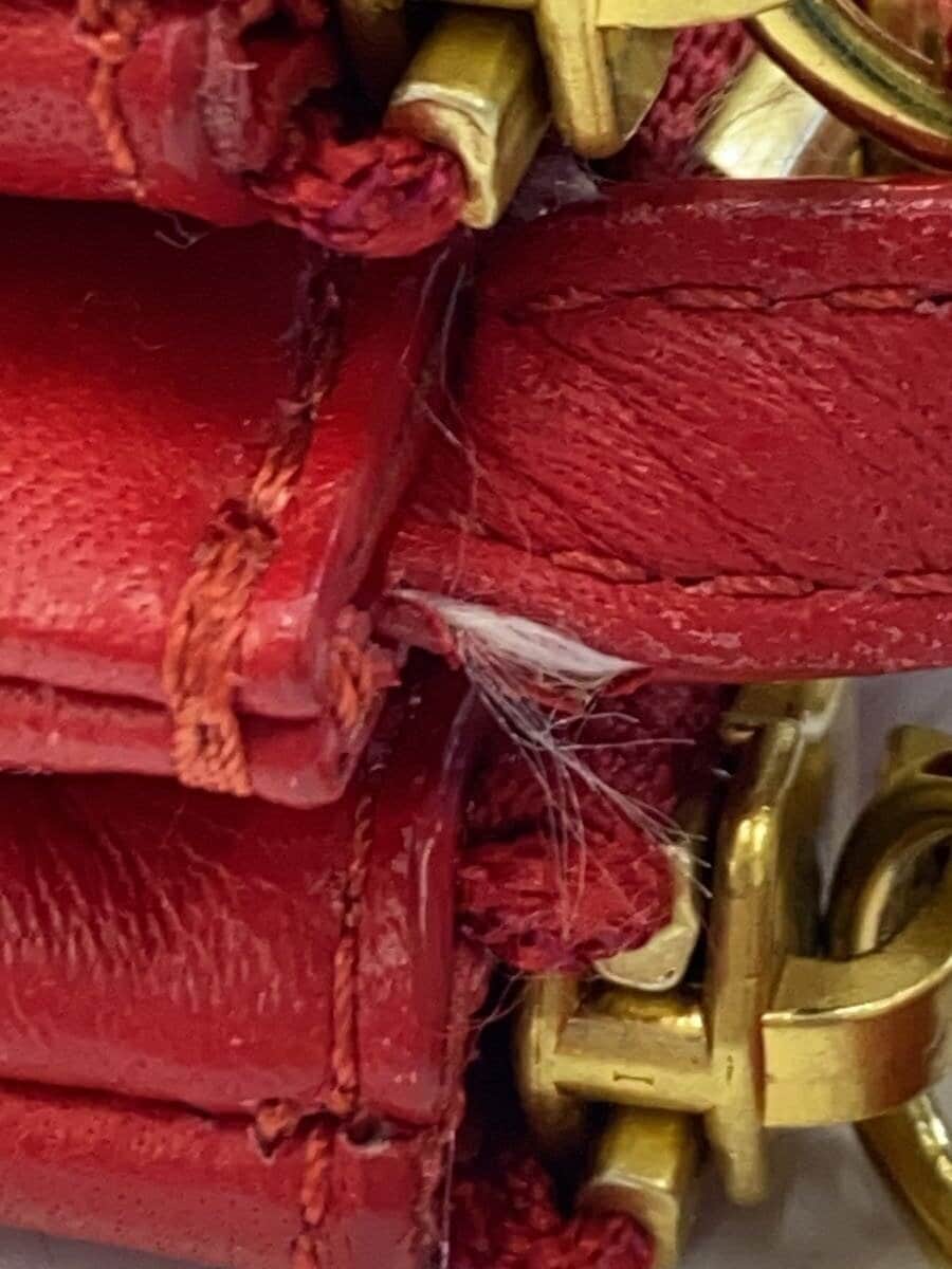 CELINE shoulder bag leather RED solid color F-MM-0164 8