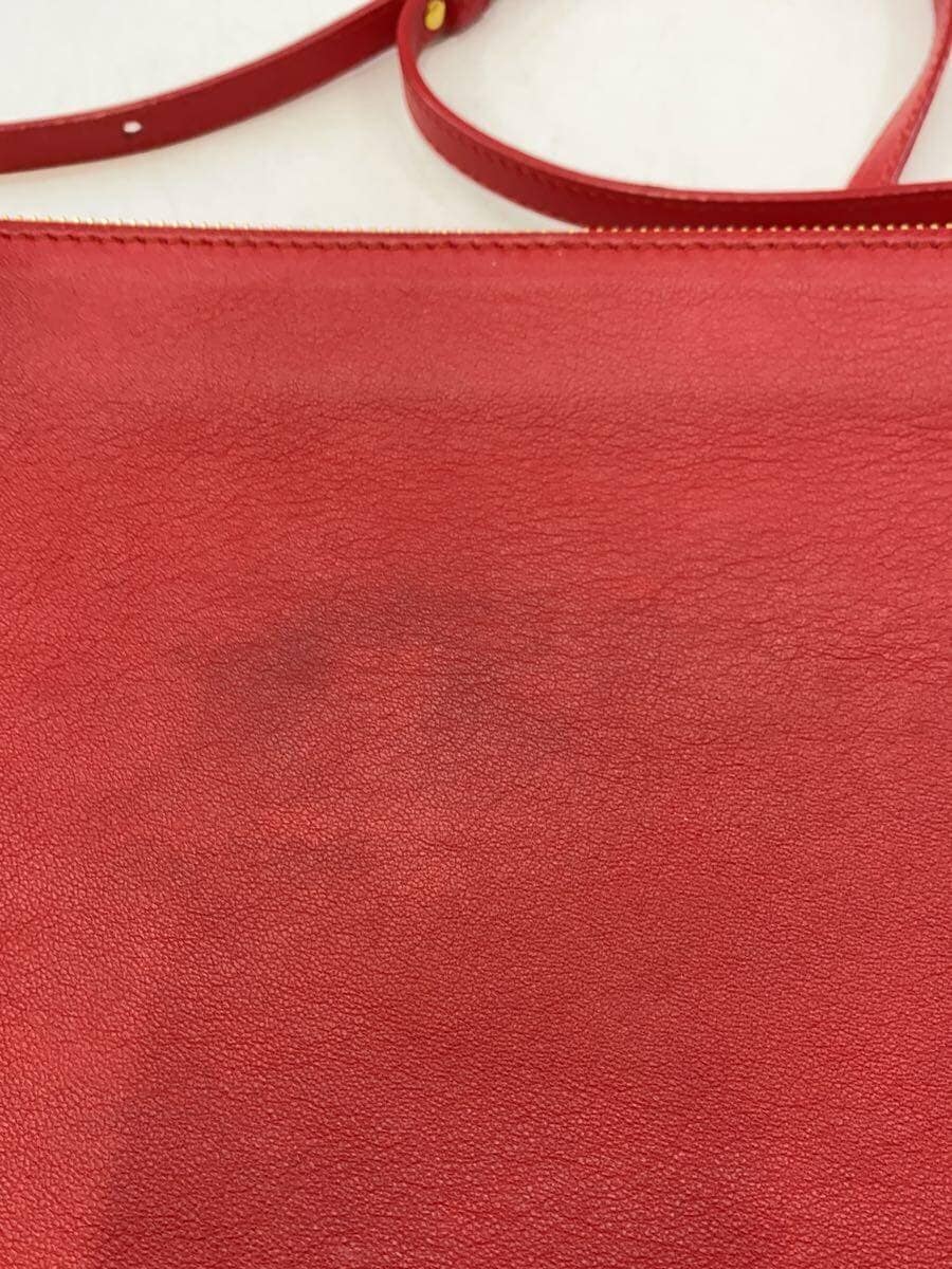 CELINE shoulder bag leather RED solid color F-MM-0164 9