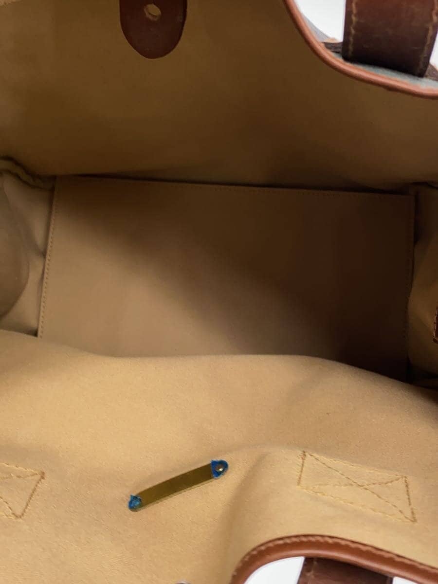 POLO RALPH LAUREN Shrunken Leather Tartan Check Tote Bag Leather GRN Check 6