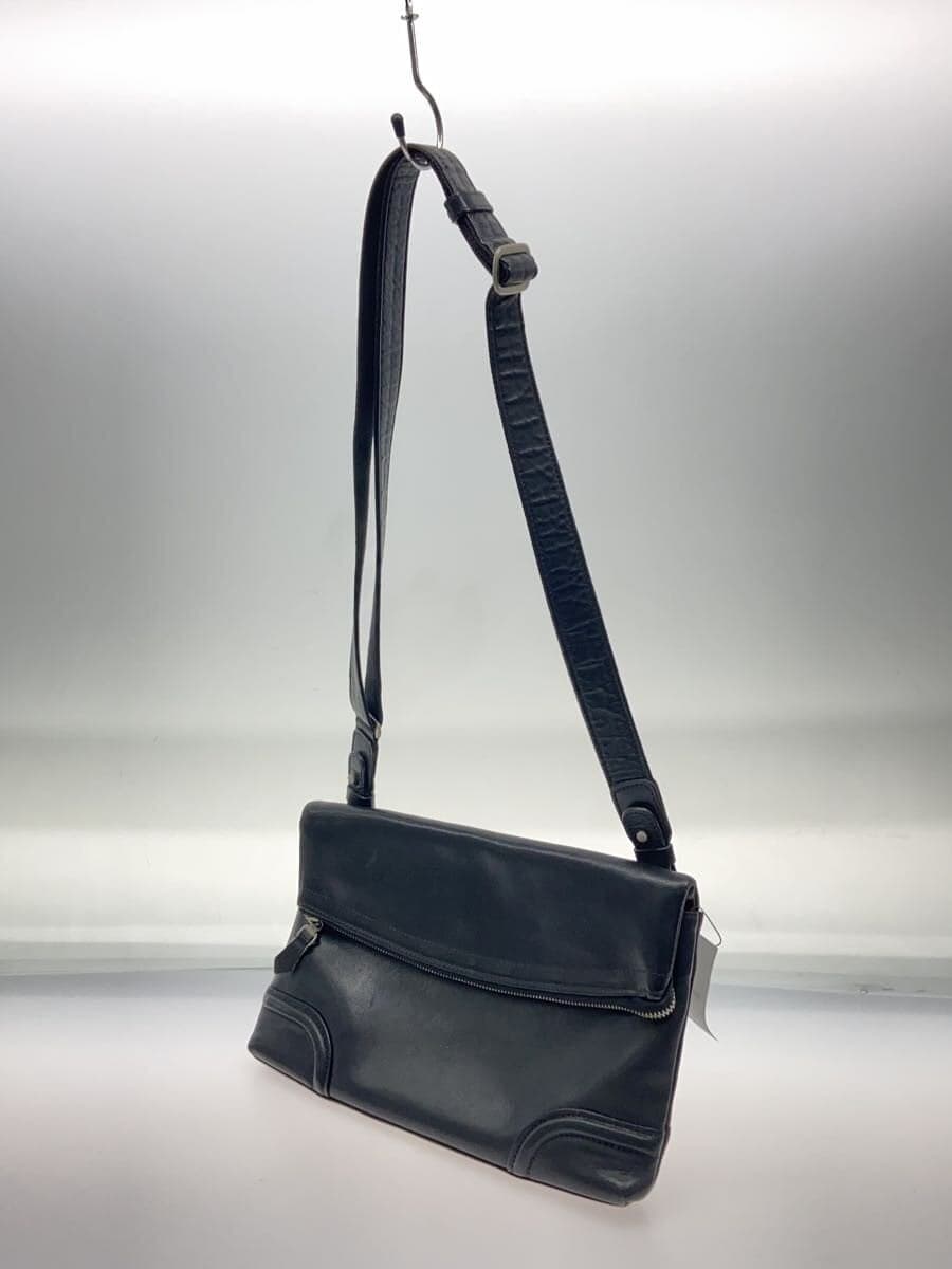 FIVE WOODS Shoulder Bag Leather BLK Solid Color 2