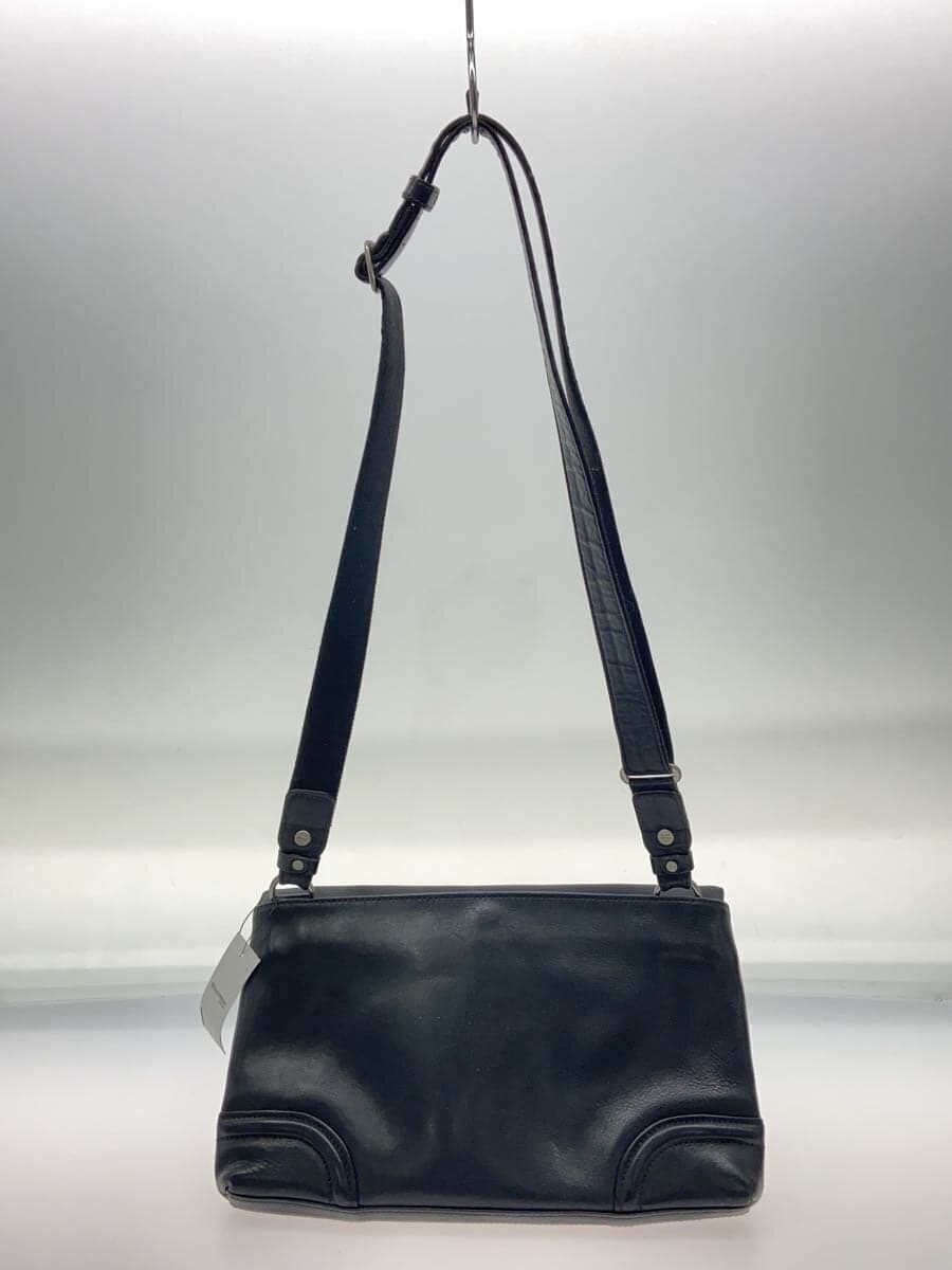 FIVE WOODS Shoulder Bag Leather BLK Solid Color 3