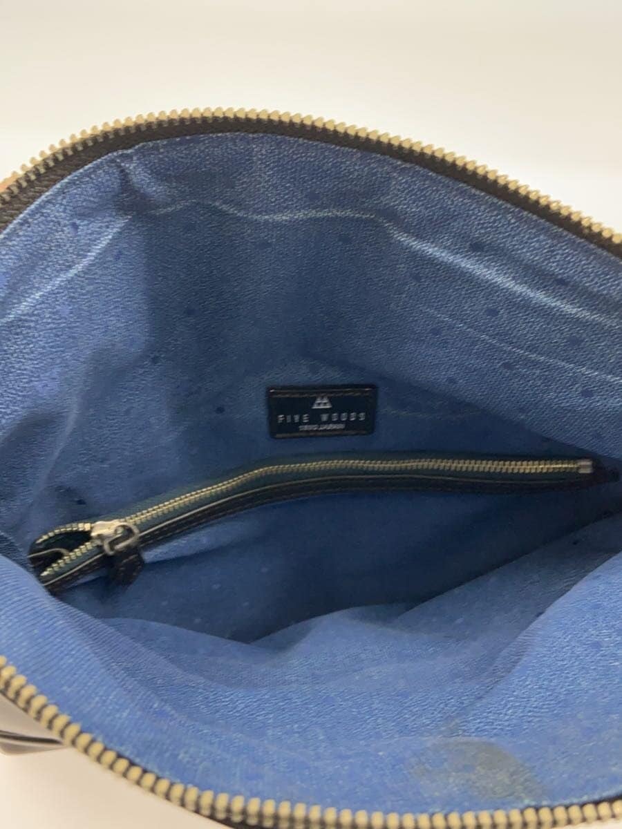 FIVE WOODS Shoulder Bag Leather BLK Solid Color 6