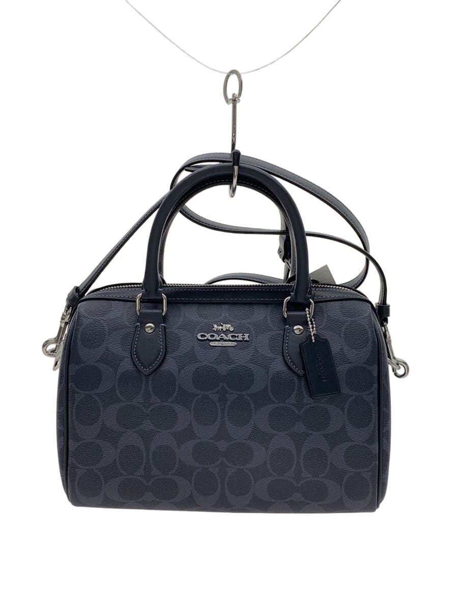 COACH Boston Bag Leather NVY All-over Pattern CH280
