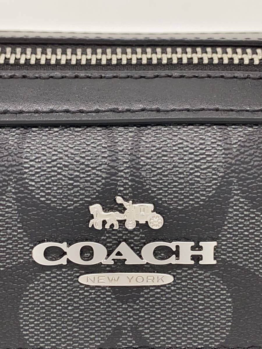 COACH Rowan Satchel Signature Dark Brown Leather Leather BLK Allover Pattern 5