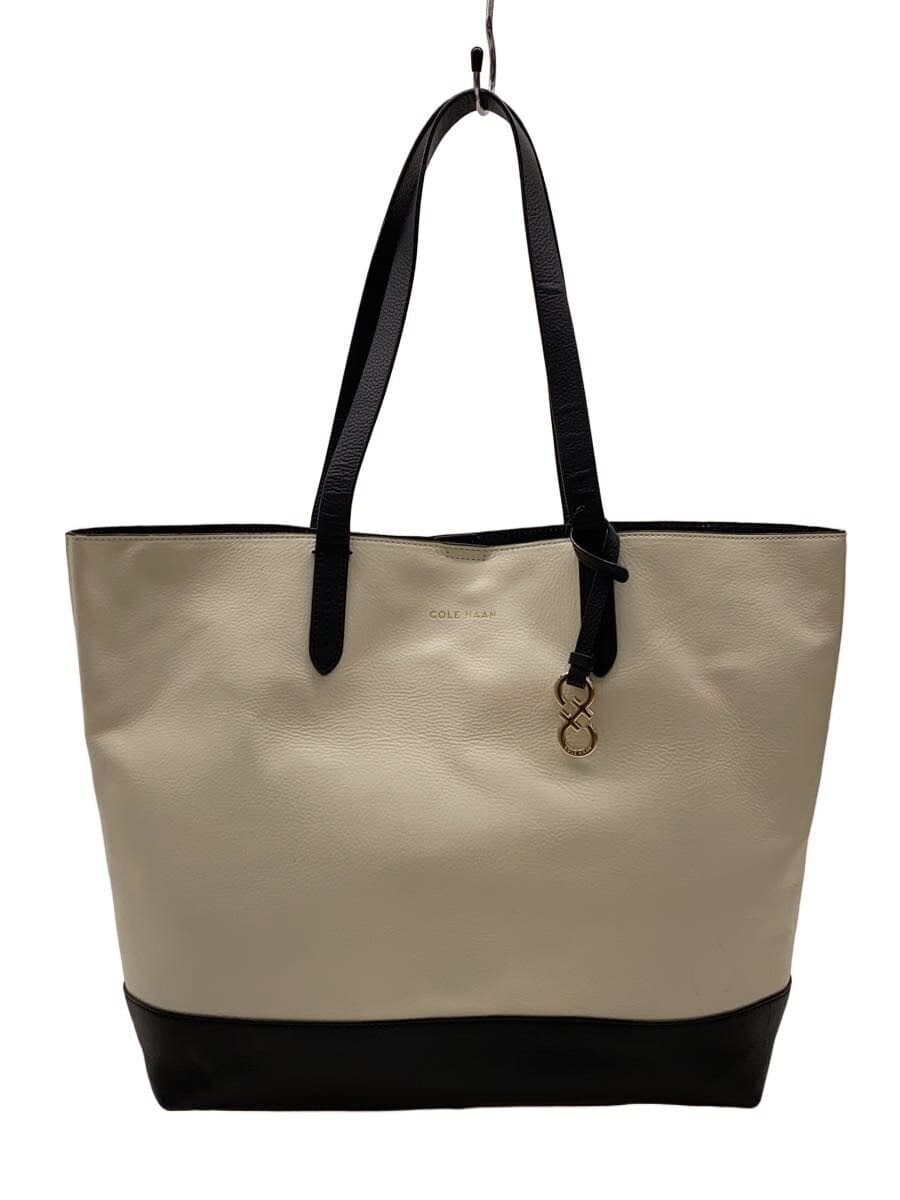 COLE HAAN Tote Bag Leather WHT Plain U02257