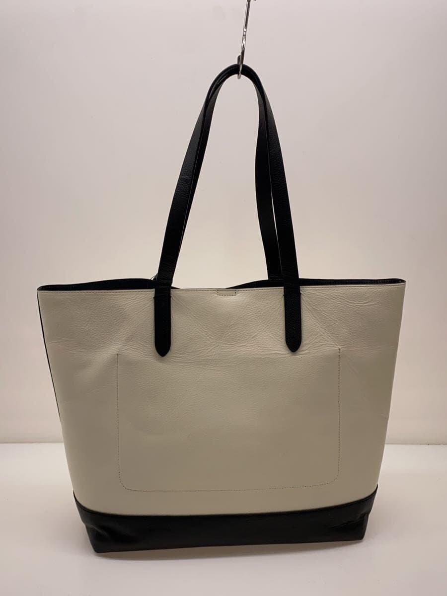 COLE HAAN Tote Bag Leather WHT Plain U02257 3