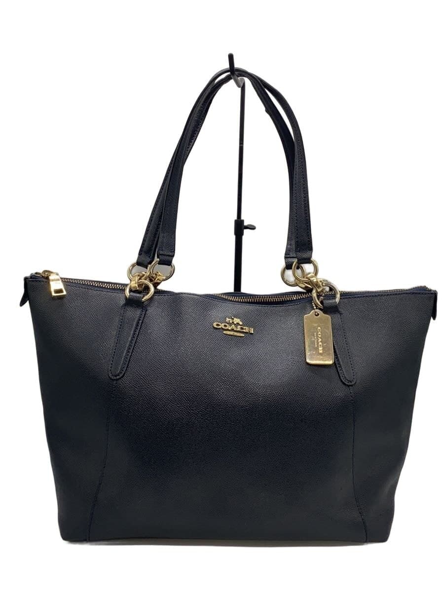 COACH Tote Bag_Pink Leather NVY Solid