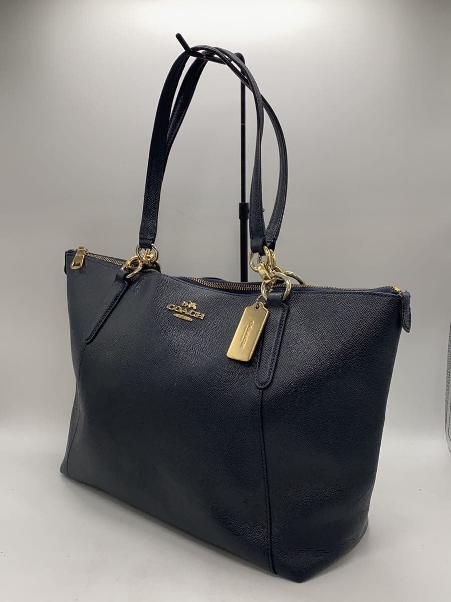 COACH Tote Bag_Pink Leather NVY Solid 2