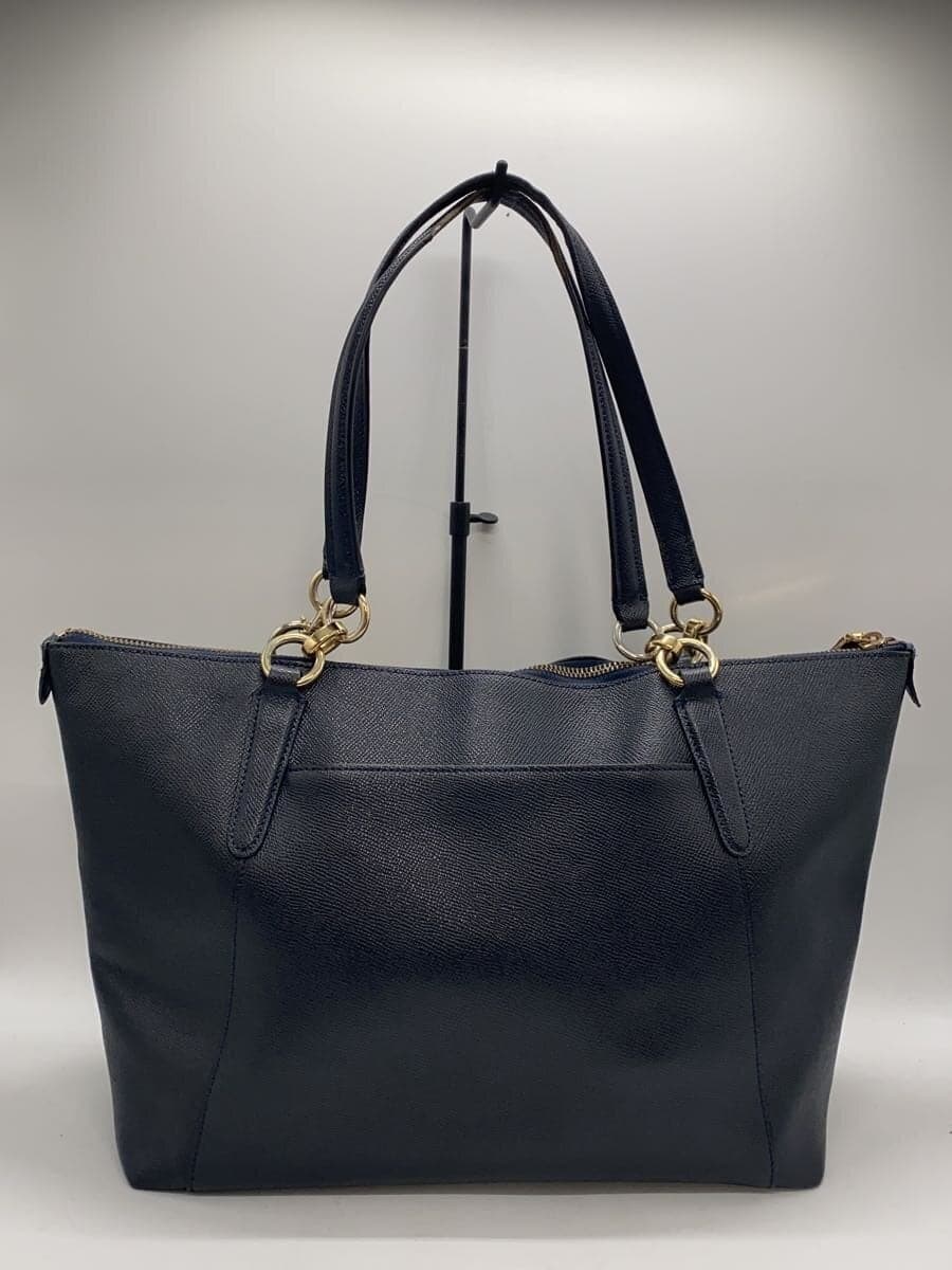 COACH Tote Bag_Pink Leather NVY Solid 3