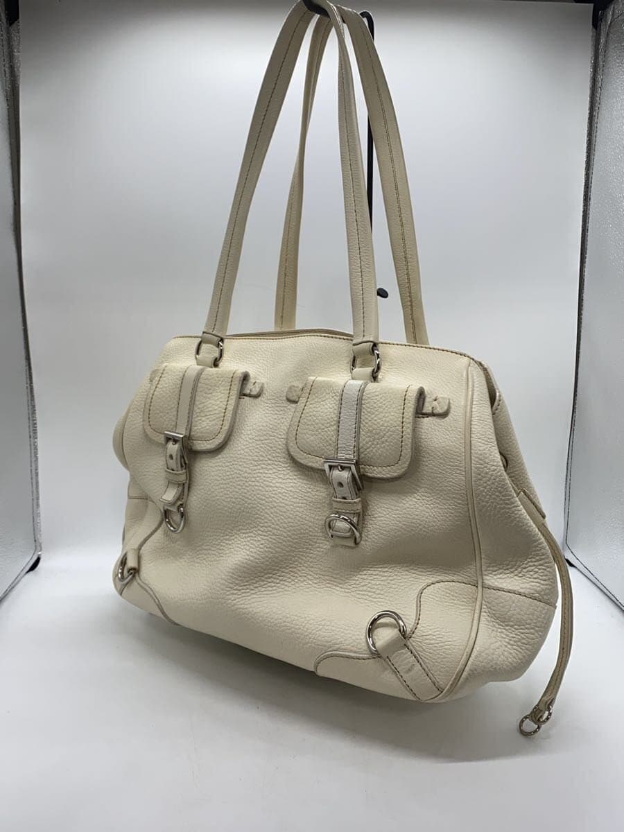 PRADA Bag Leather WHT Solid 2