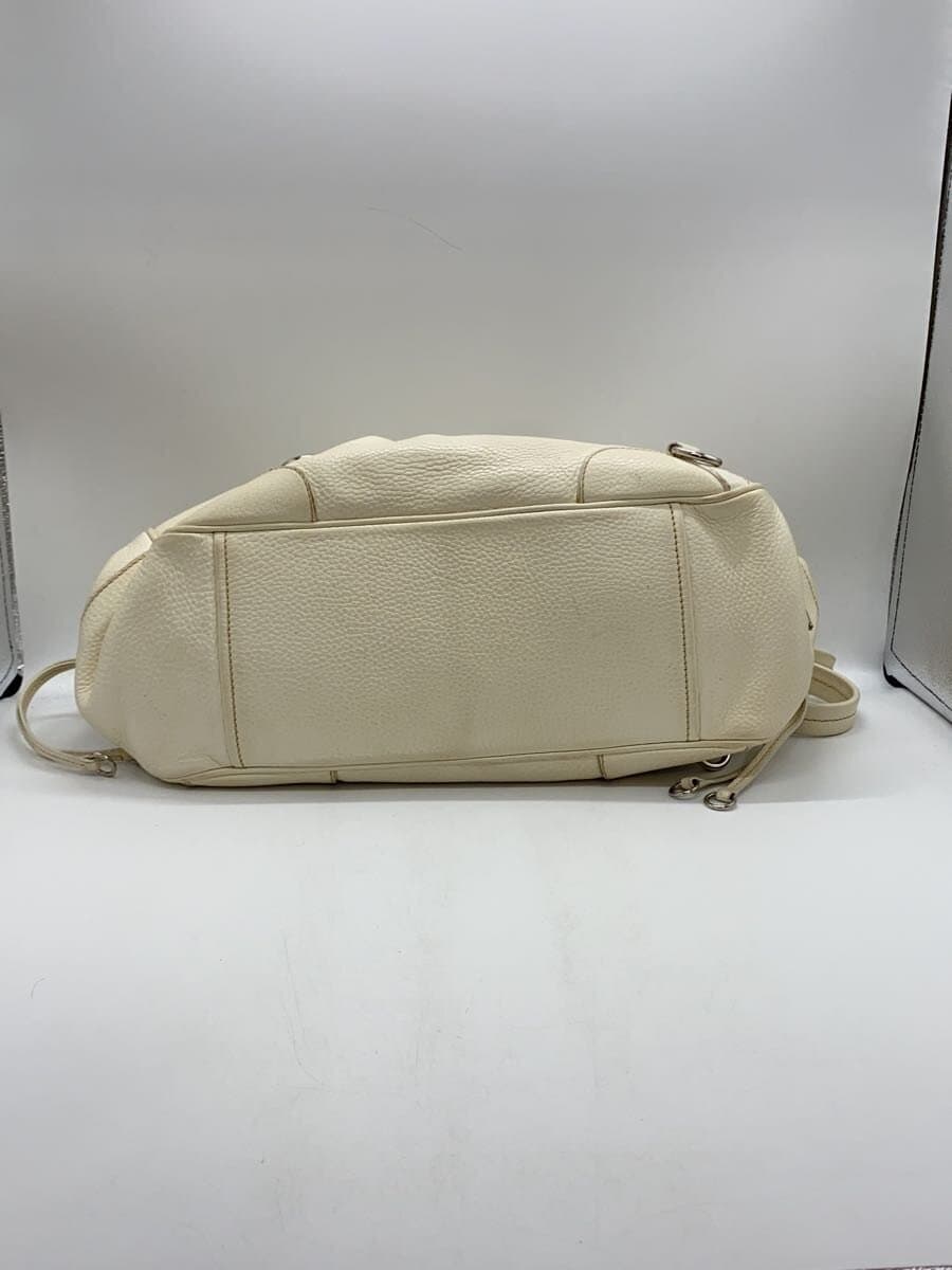 PRADA Bag Leather WHT Solid 4