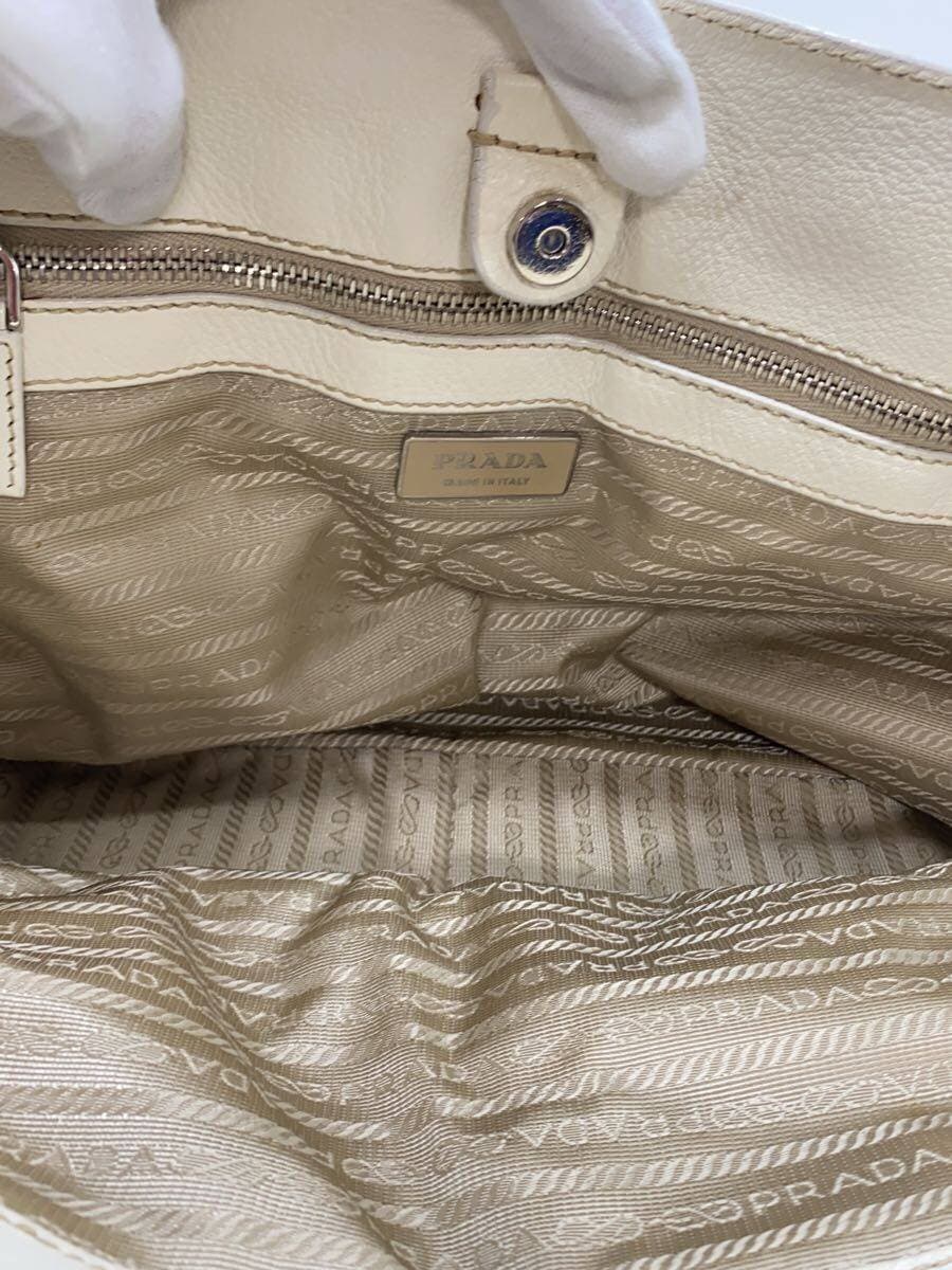 PRADA Bag Leather WHT Solid 6