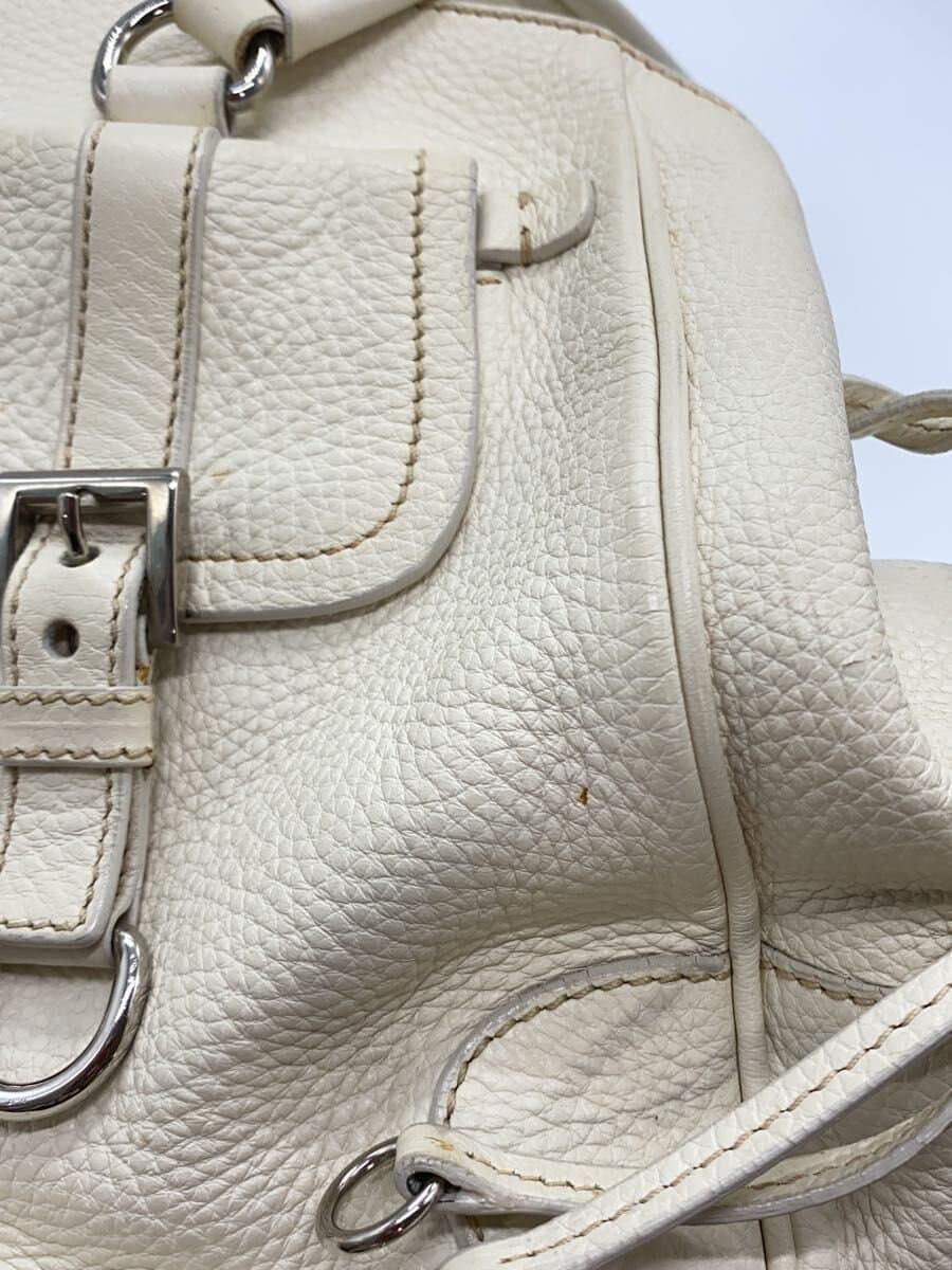 PRADA Bag Leather WHT Solid 9