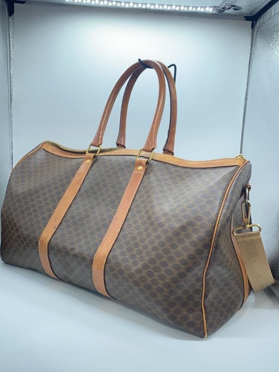 CELINE Boston Bag Leather BRW All-over Print 2