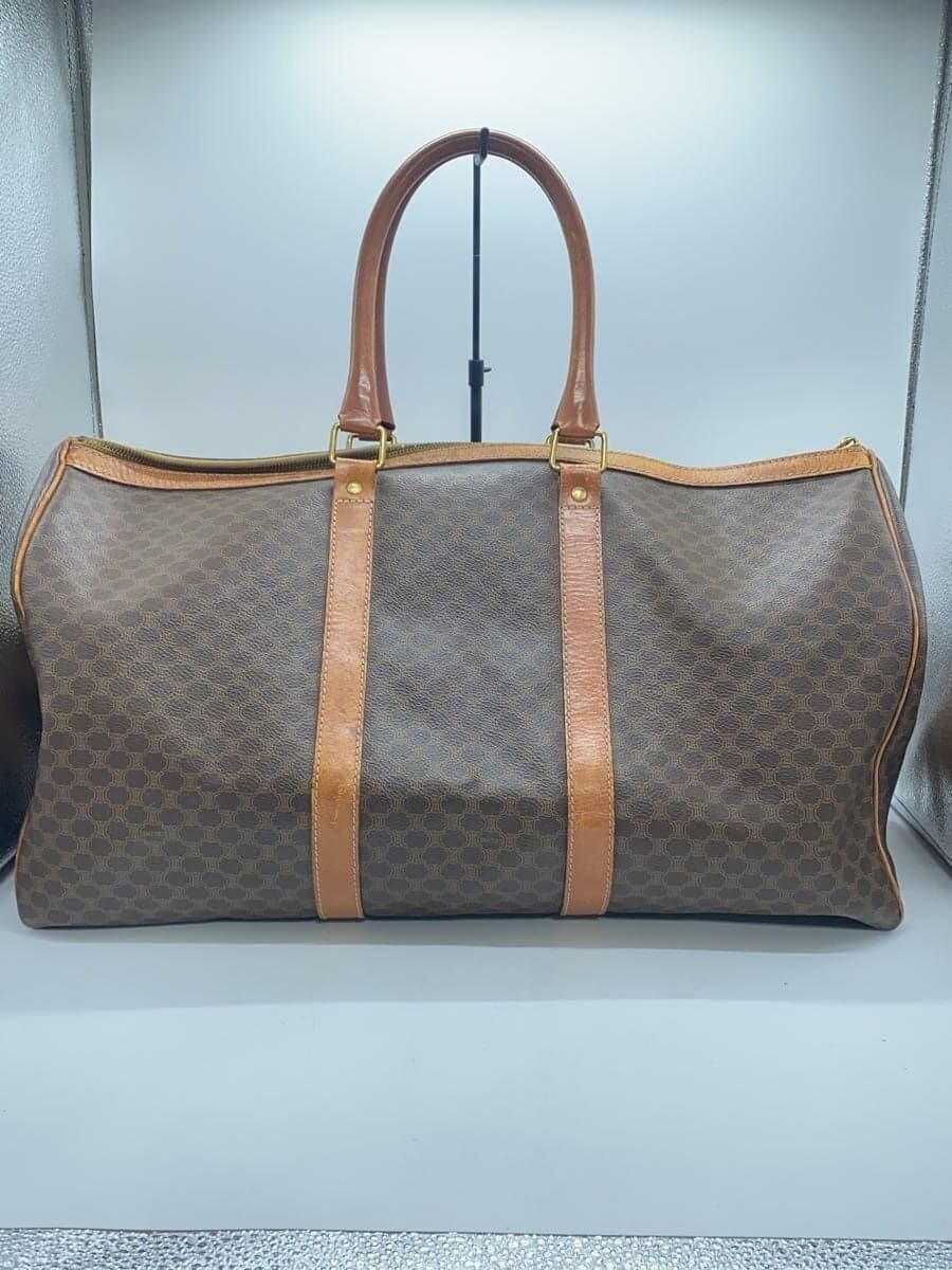 CELINE Boston Bag Leather BRW All-over Print 3