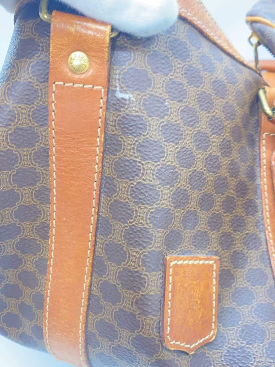 CELINE Boston Bag Leather BRW All-over Print 7