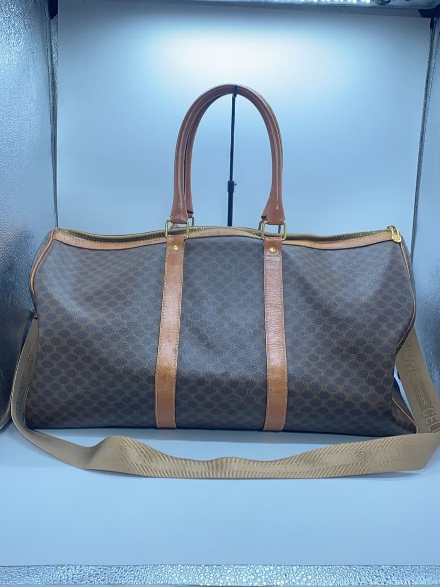 CELINE Boston Bag Leather BRW All-over Print 9