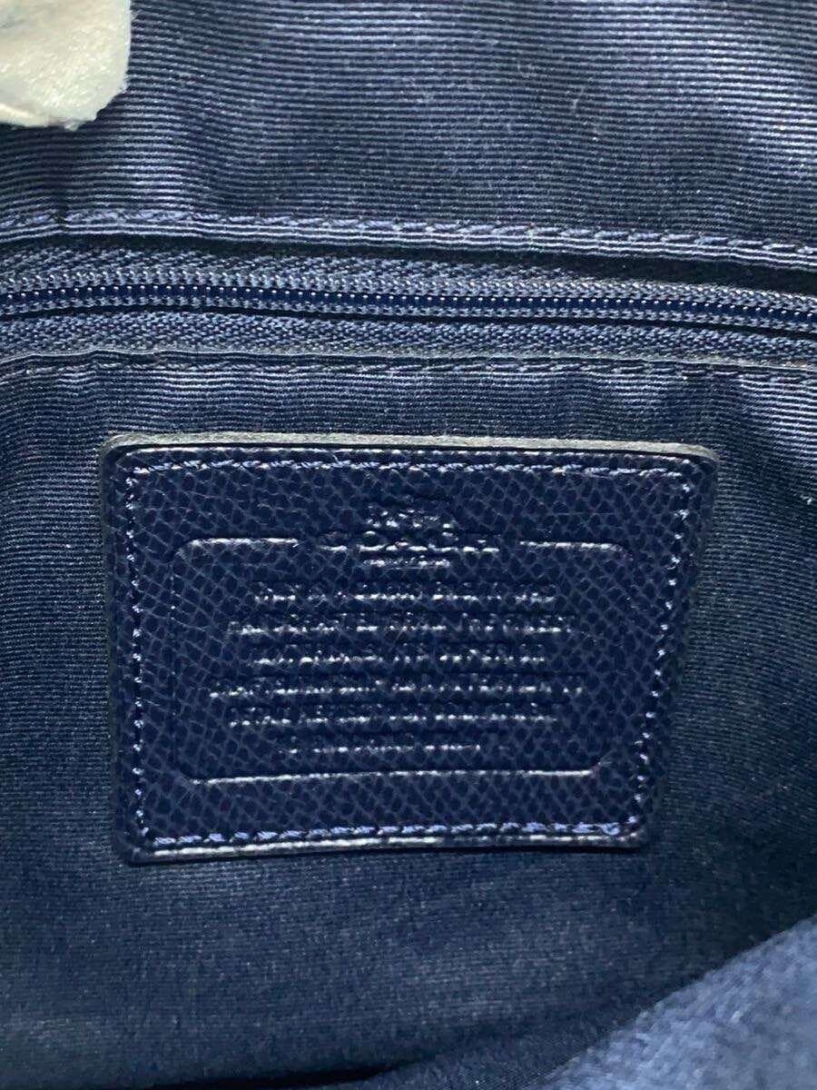 COACH handbag leather navy plain 5