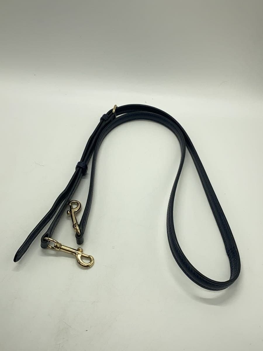 COACH handbag leather navy plain 7