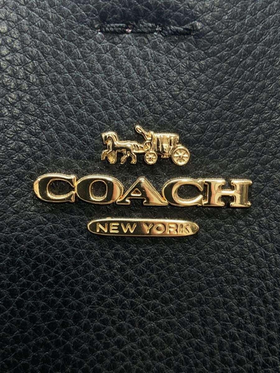 COACH bag leather BLK plain 5