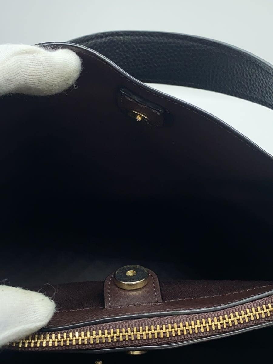 COACH bag leather BLK plain 7