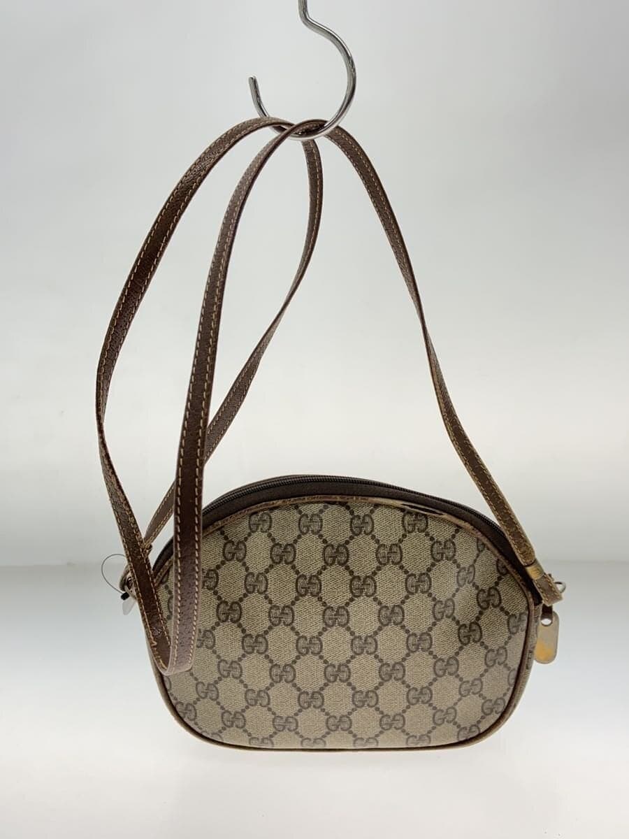GUCCI shoulder bag PVC BEG Old Gucci Edges worn, inner dirt present 3