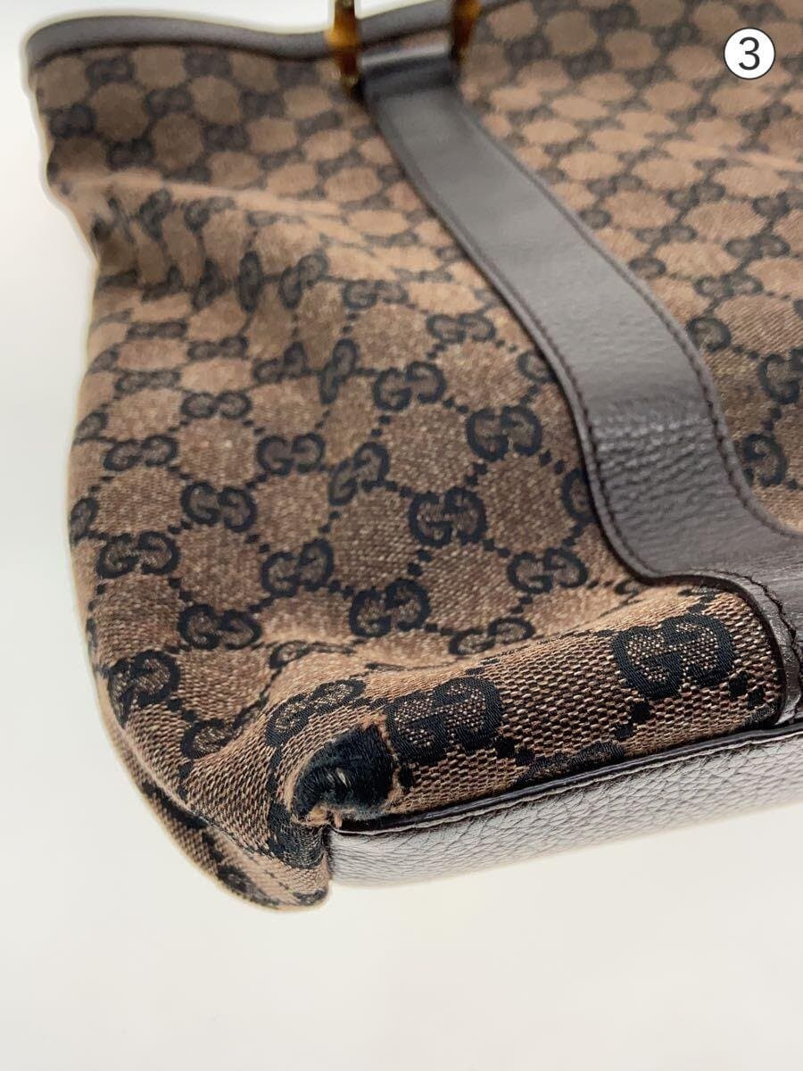 GUCCI Tote Bag Canvas BRW Monogram 339547 8