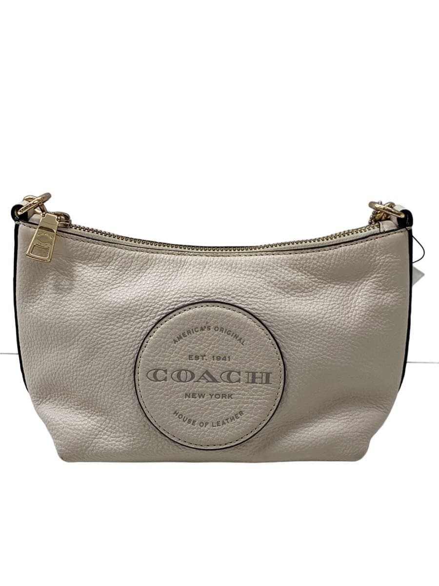 COACH Dempsey Pebbled Leather Shoulder Bag Leather BEG C2829