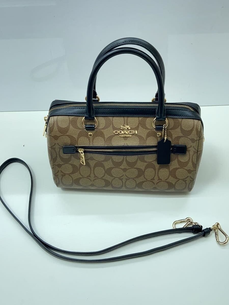 COACH2-Way Ro One Satchel In Signature BEG All Over Pattern F83607 7