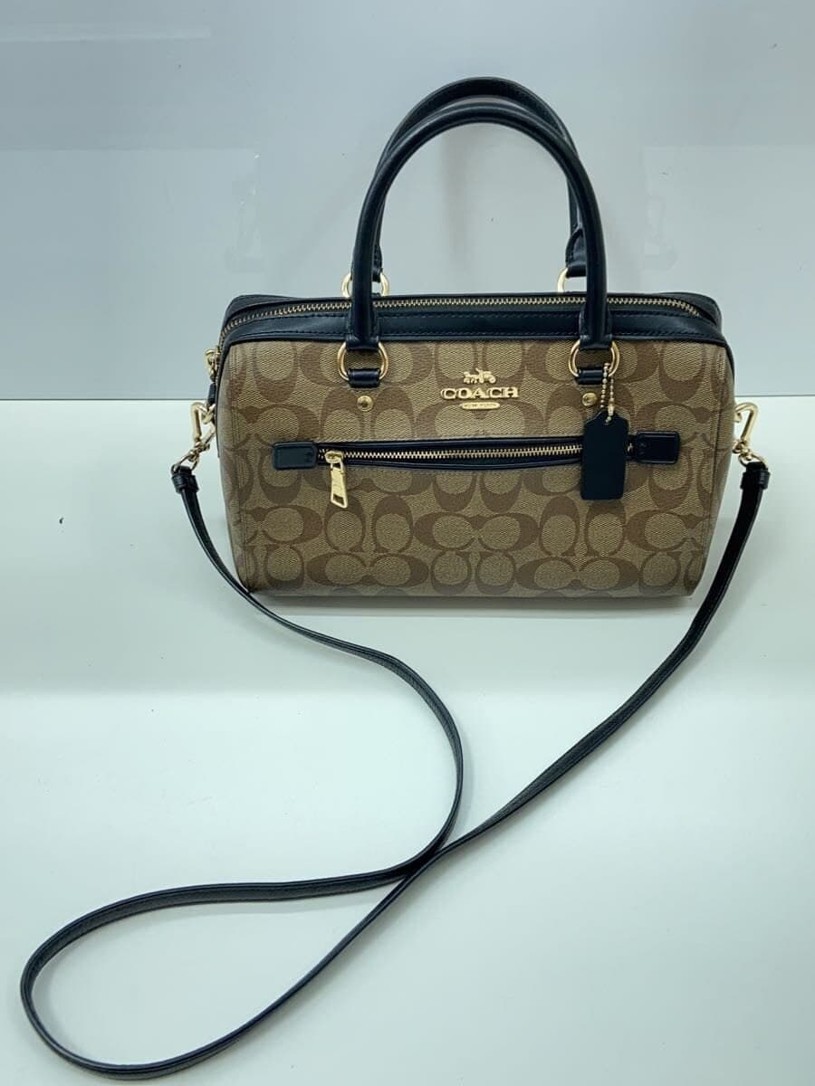 COACH2-Way Ro One Satchel In Signature BEG All Over Pattern F83607 8