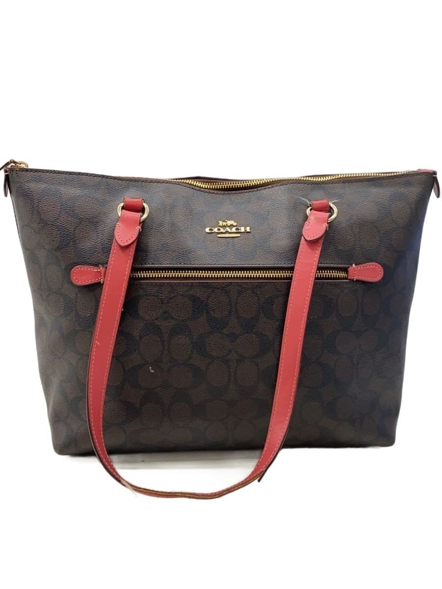 COACH Gallery Tote_Signature_Pink Leather BRW