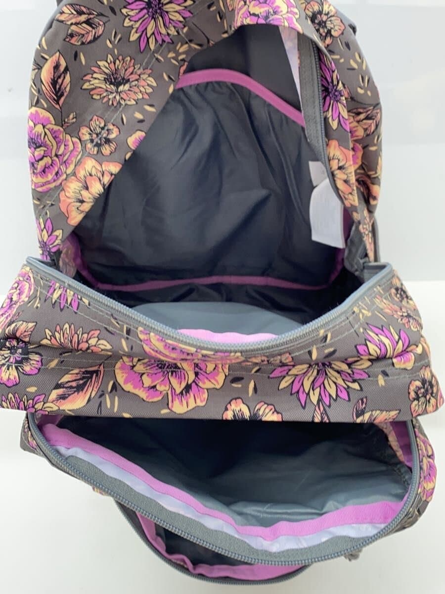 JANSPORT bottom leather flower pattern cool backpack nylon GRY all-over pattern 6