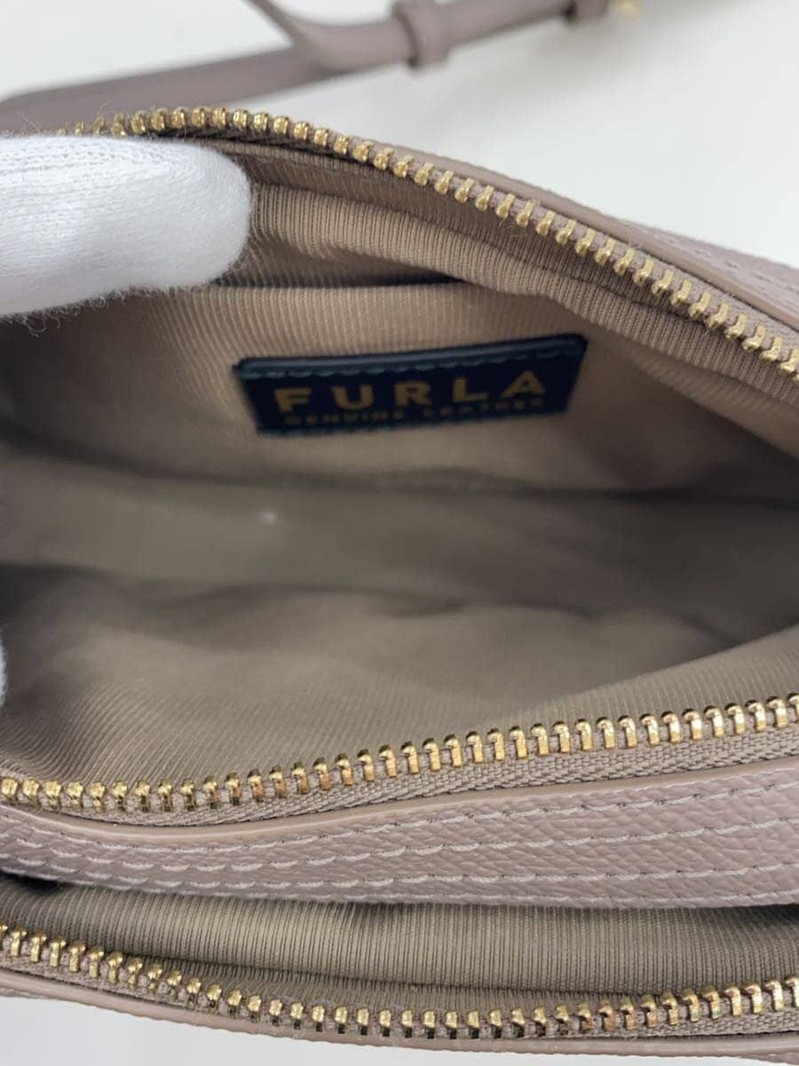 FURLA tote bag leather blue solid color 6
