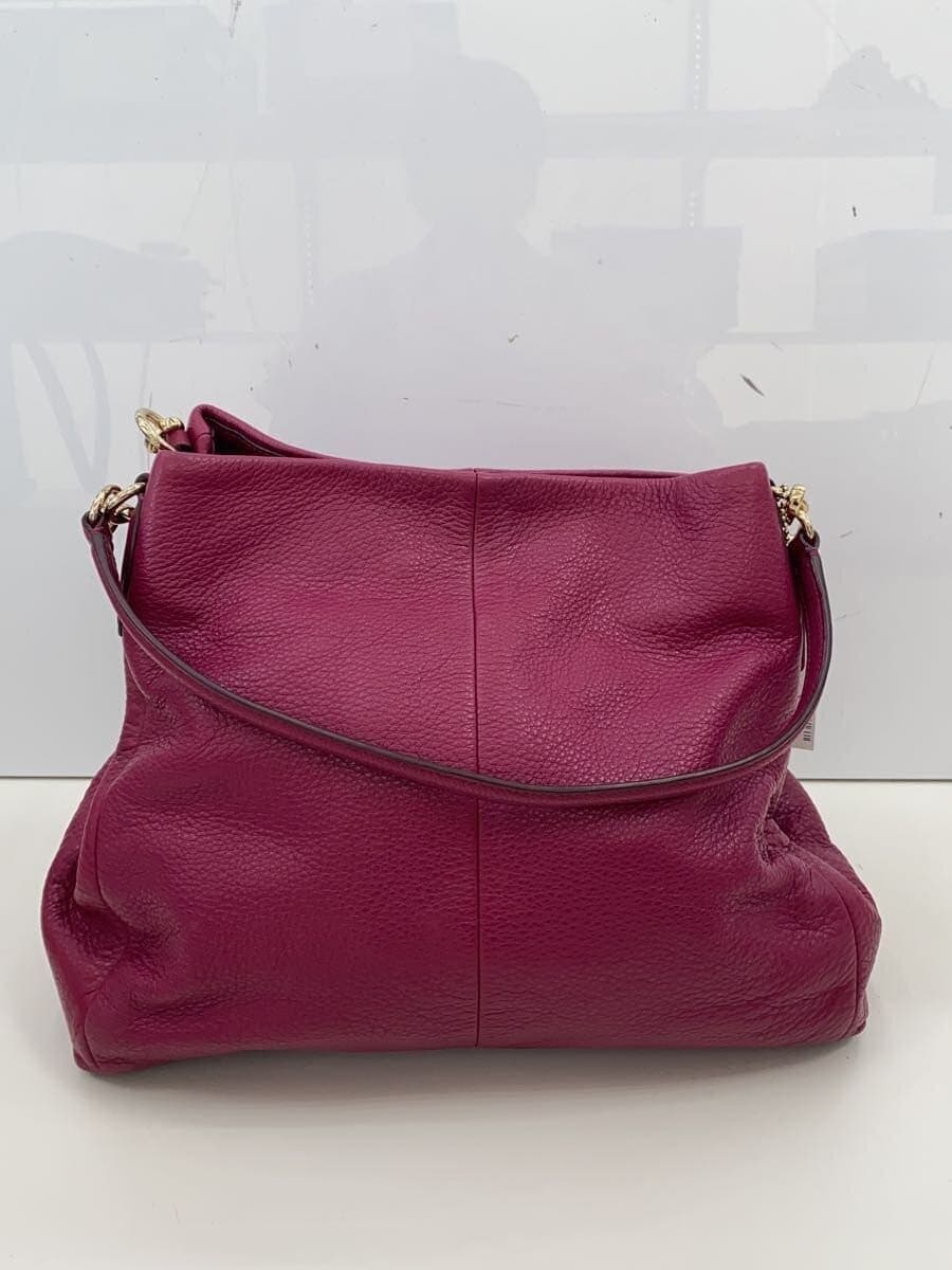 COACH bag leather PNK plain 3