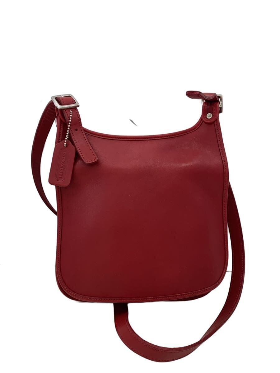 COACH old COACH Made in Costa Rica Shoulder bag Leather RED Plain 9135