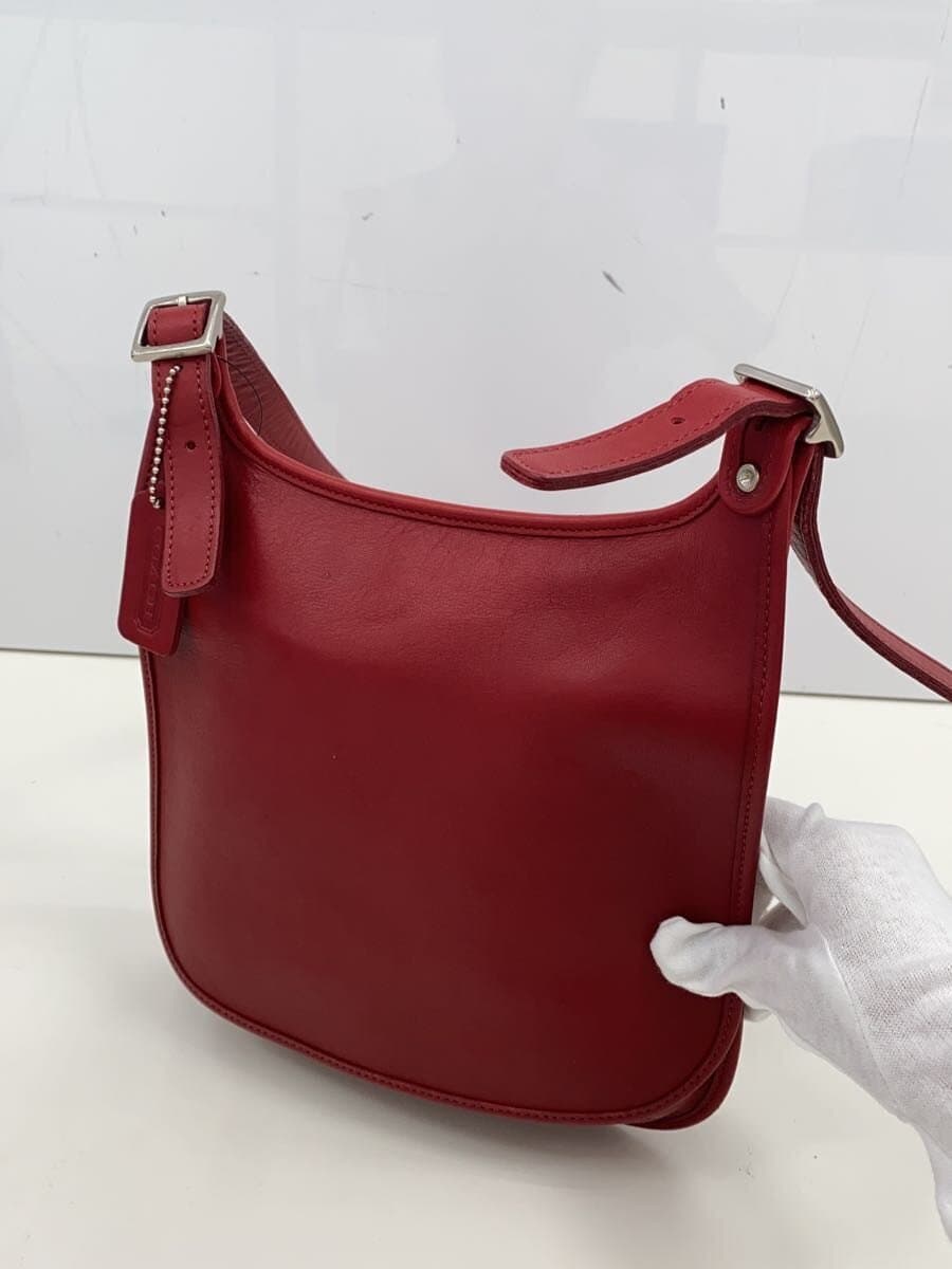 COACH old COACH Made in Costa Rica Shoulder bag Leather RED Plain 9135 2