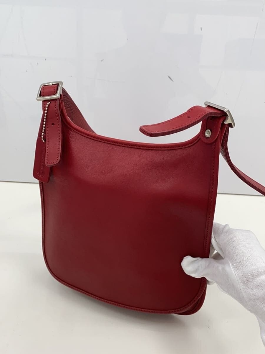 COACH old COACH Made in Costa Rica Shoulder bag Leather RED Plain 9135 2