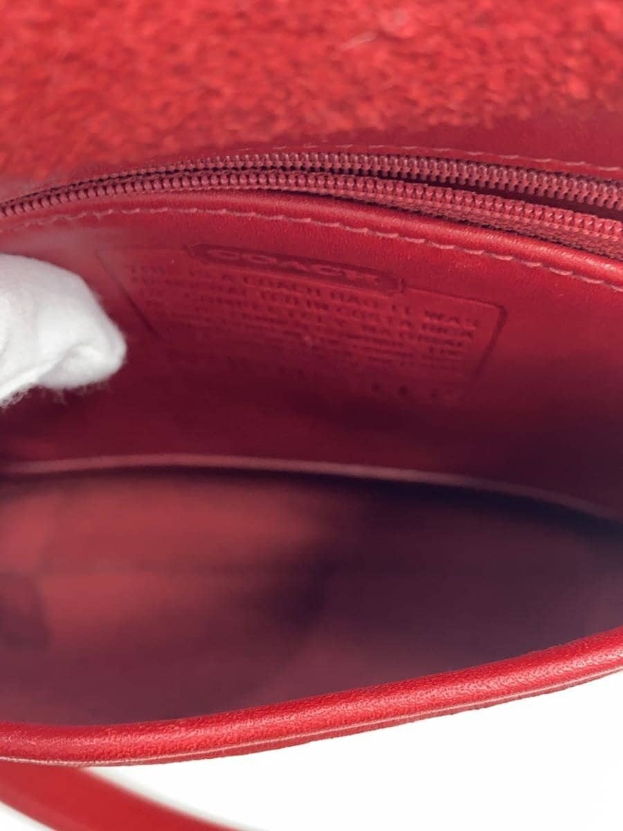 COACH old COACH Made in Costa Rica Shoulder bag Leather RED Plain 9135 6