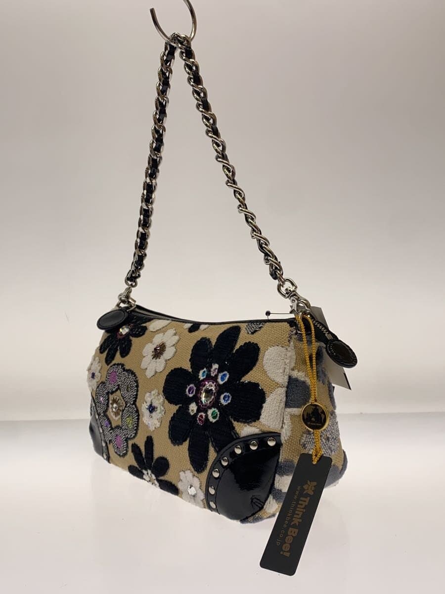 Think Bee! Handbag -- BEG Floral Print 9321-01 2