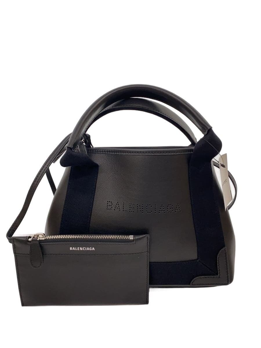 BALENCIAGA Tote Bag Leather BLK Solid 390346