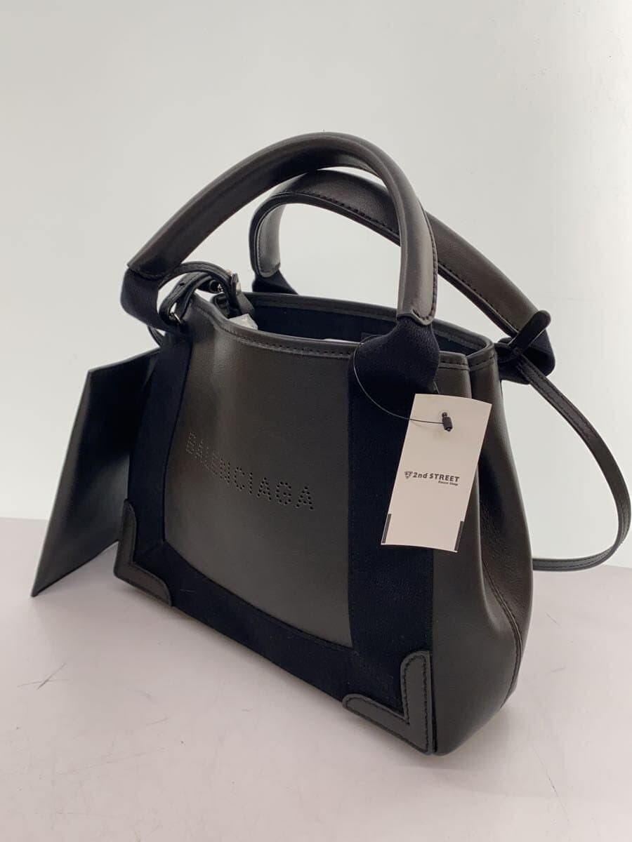 BALENCIAGA Tote Bag Leather BLK Solid 390346 2